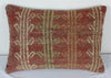 Antique Turkish Kilim Lumbar Pillow 20x14, Kilim Rug Lumbar Cushion Cover