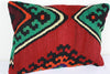 Turkish Kilim Lumbar Pillow 21x14, Kilim Rug Lumbar Cushion Cover