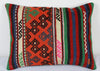 Turkish Kilim Lumbar Pillow 19x14, Kilim Rug Lumbar Cushion Cover