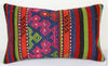 Turkish Kilim Lumbar Pillow 20x12, Kilim Rug Lumbar Cushion Cover