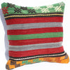 Turkish Kilim Pillow 16x16, Kilim Rug Cushion Cover 16x16