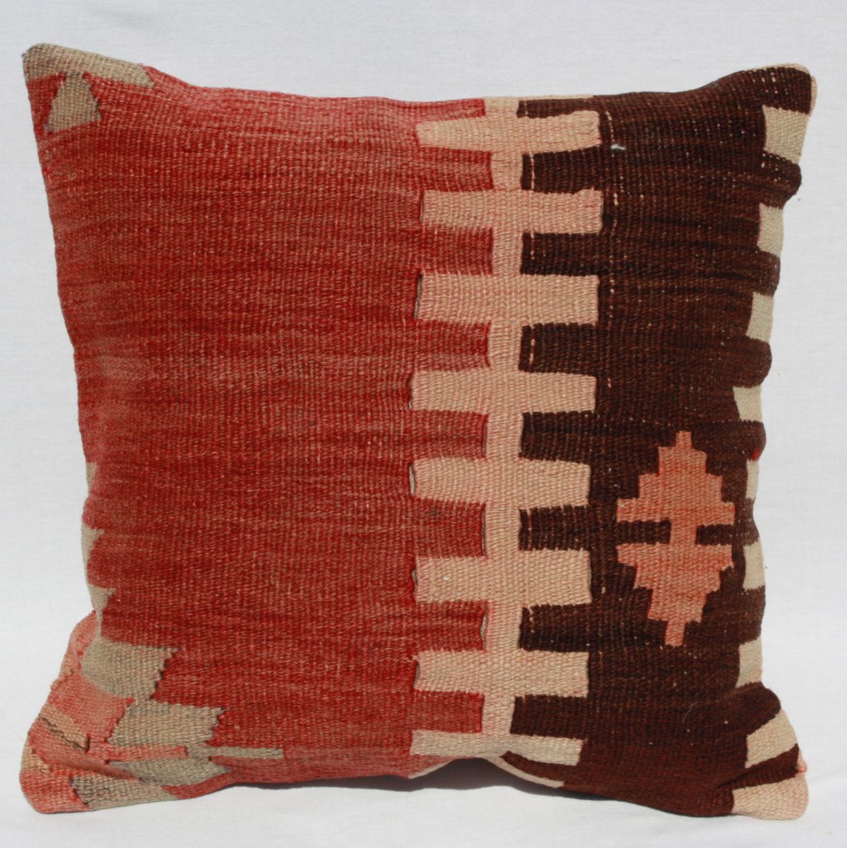 Turkish Kilim Pillow 16x16, Antique Turkish Kilim Rug Cushion