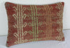 Antique Turkish Kilim Lumbar Pillow 20x14, Kilim Rug Lumbar Cushion Cover