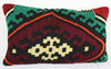 Turkish Kilim Lumbar Pillow 20x12, Kilim Rug Lumbar Cushion Cover