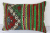 Turkish Kilim Lumbar Pillow 24x16, Kilim Rug Lumbar Cushion Cover