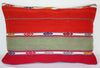 Turkish Kilim Lumbar Pillow 22x16, Kilim Rug Lumbar Cushion Cover