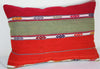 Turkish Kilim Lumbar Pillow 22x16, Kilim Rug Lumbar Cushion Cover