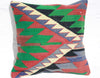 Turkish Kilim Pillow 16x16, Kilim Rug Cushion 16x16