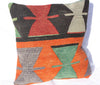 Turkish Kilim Pillow 19x18, Kilim Rug Cushion 19x18