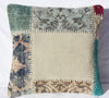 Turkish Kilim Pillow 18x18, Turkish Carpet Patchwork Over-dyed Cushion Cover 18x18
