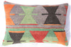 Turkish Kilim Lumbar Pillow 27x18, Kilim Rug Lumbar Cushion Cover 27x18