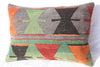 Turkish Kilim Lumbar Pillow 27x18, Kilim Rug Lumbar Cushion Cover 27x18