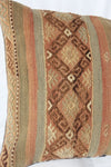 Antique Turkish Kilim Lumbar Pillow 20x16, Kilim Rug Lumbar Cushion Cover 20x16