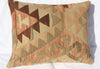 Antique Turkish Kilim Lumbar Pillow 23x18, Kilim Rug Lumbar Cushion Cover 23x18