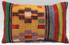 Turkish Kilim Lumbar Pillow 20x13, Kilim Rug Lumbar Cushion Cover 20x13