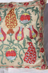 Silk Suzani Pillow 20x19, Suzani Silk on Silk Embroidered Cushion Cover 20x19